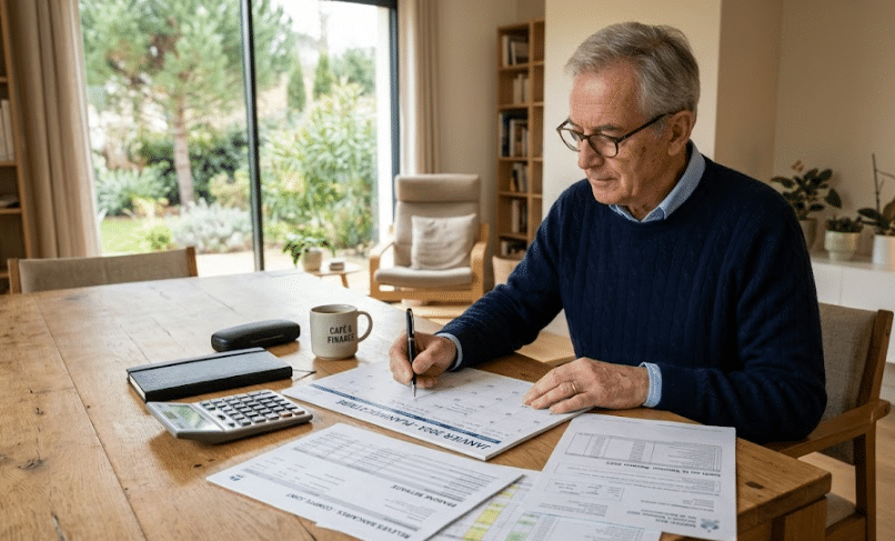 Retraité qui étudie les durées possible pour un rachat de crédit.