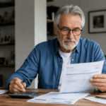 Senior consultant des documents financiers et une calculatrice afin d’évaluer l’opportunité de solder un rachat de crédit par anticipation.